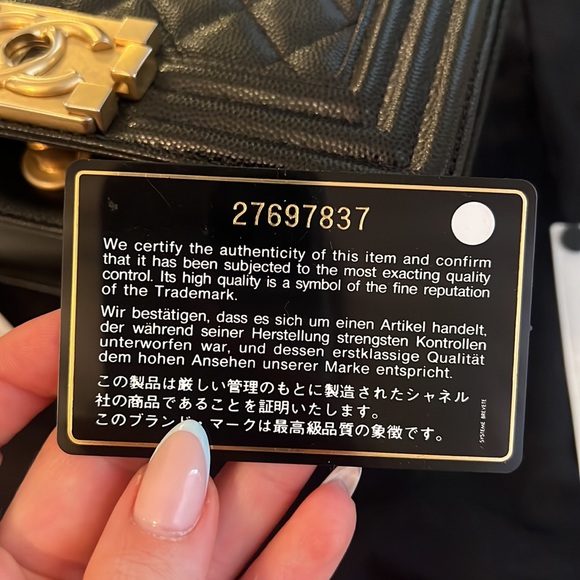 Chanel mini boy bag, black with brushed gold hardware - Picture 12 of 13